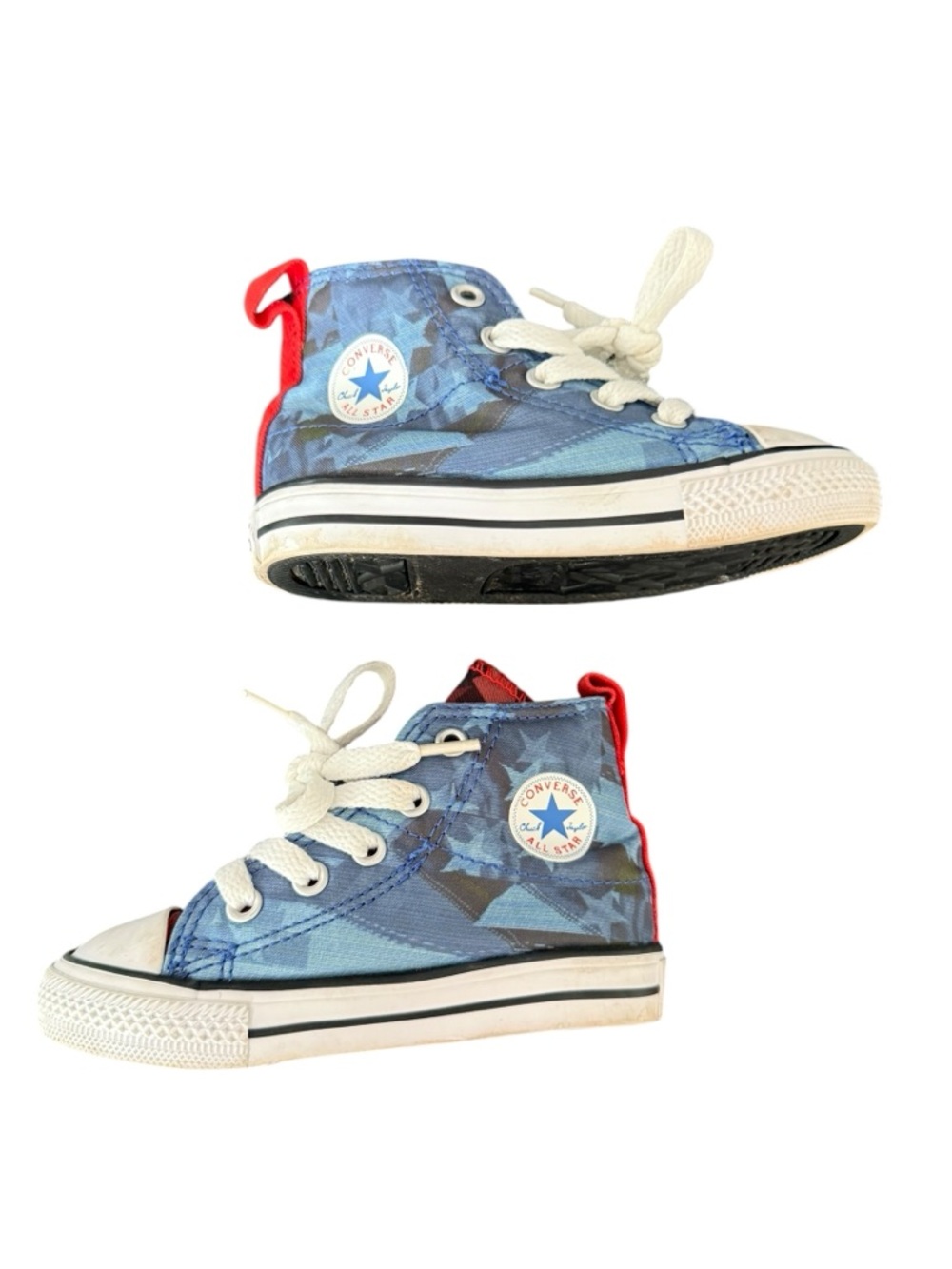 Converse Unisex Infant 6 Chuck Taylor All Star High Top Sneakers Red Blue USA